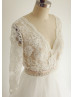 A Line Lace Tulle Full Length Wedding Dress